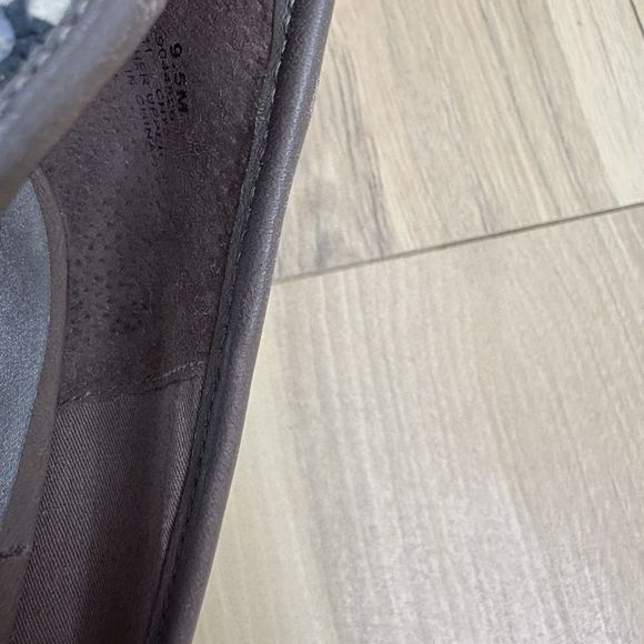 Sperry Top Sider 9 Snake Print Wedge Leather Peep Toe Heel Career Size 9.5 - Picture 8 of 8